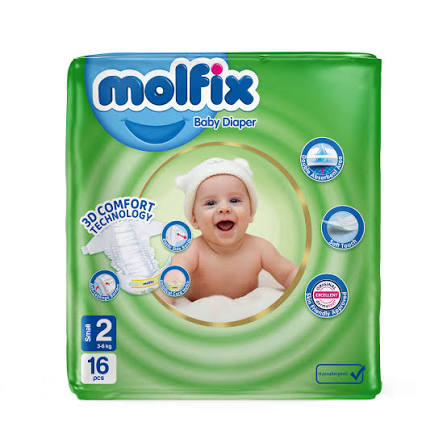 پوشک سایز ۲ مولفیکس ۱۶ عددی