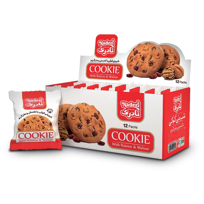 کوکی بامغز گردو و کشمش نادری